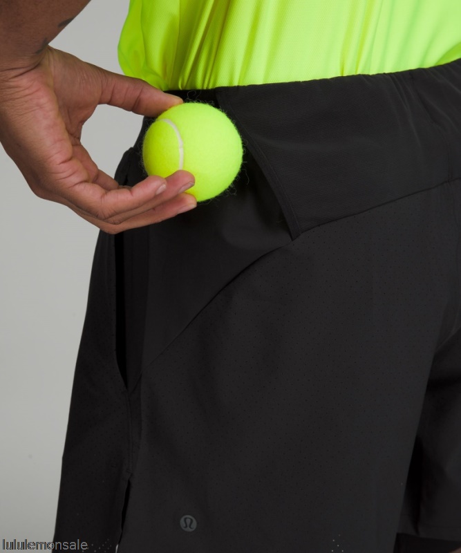 Lululemon Deutschland DELULU830 | Schwarz Belüftete Tennisshorts Nur Online